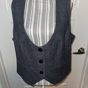 Modcloth Gray and Blue Plaid wool Vest